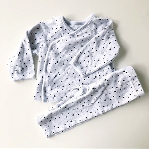 Little me black dot two piece baby set 3-6 months